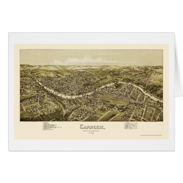 Carnegie, mapa panorámico del PA - 1897 (Anverso (Horizontal))