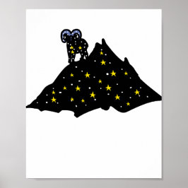 Carnero en Space Mountain | Póster de Silueta Cósm