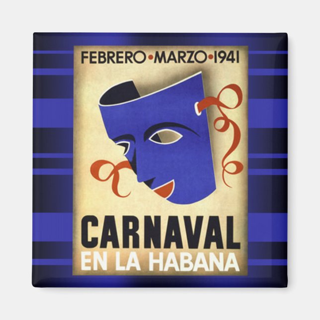 Carnivale en La Habana 1941 imán vintage (Frente)
