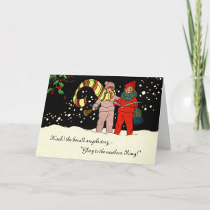 Caroleros de tarjetas de Navidad de época