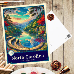 Carolina del norte Postal con cubierta de estilo