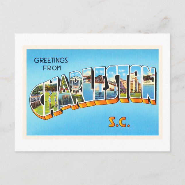 Carolina del Sur Carolina del Sur Viejo Postal Vin (Anverso)