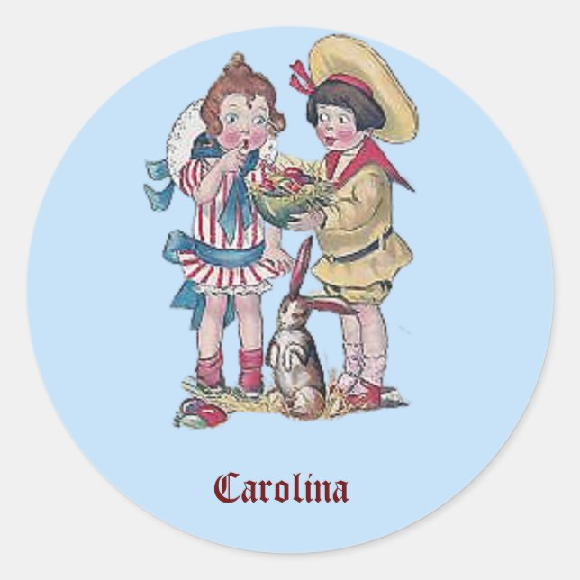 CAROLINA ~ Pegatina PASTEL Vintage 1911 ~ Cute! ~ (Anverso)