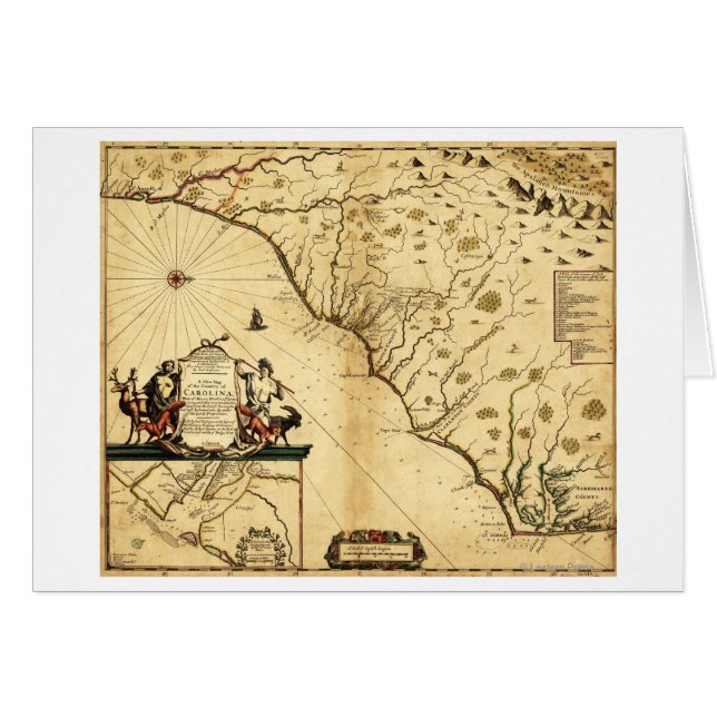 Carolinas con norte a derecha mapa panorámico (Anverso (Horizontal))