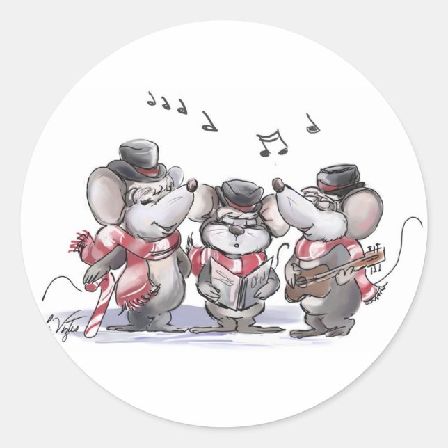 Caroling con Mic, Mac & Moe Pegatina (Anverso)