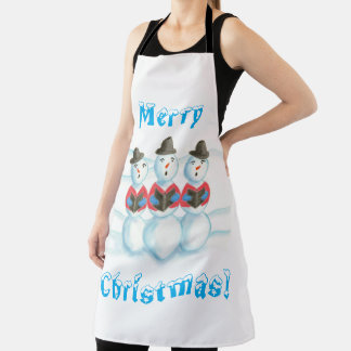 Caroling Snowmen, Feliz Navidad, delantales