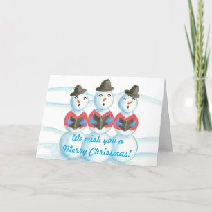 Caroling Snowmen Te deseamos una Feliz Navidad