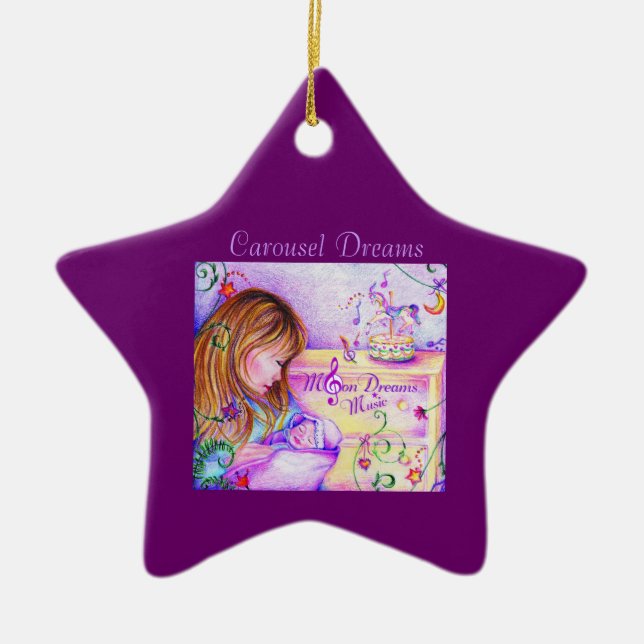 Carousel Dreams Morple Star Ornamento cerámico (Frente)