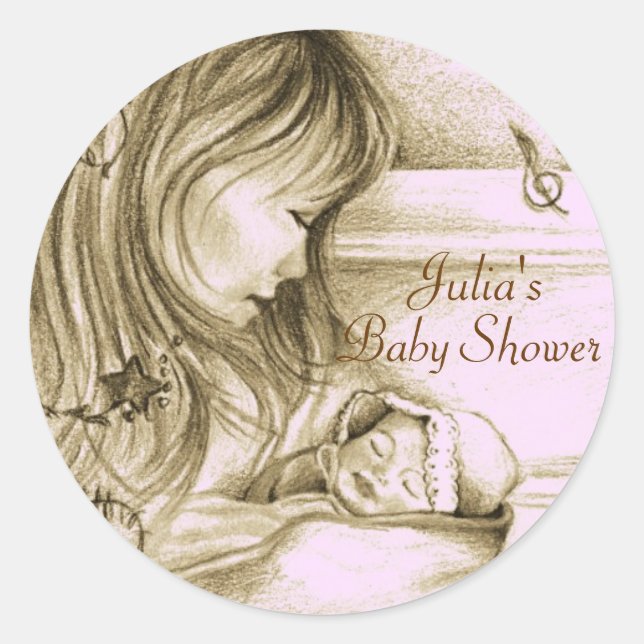 Carousel Dreams Pegatinas redondos rosados de époc (Anverso)