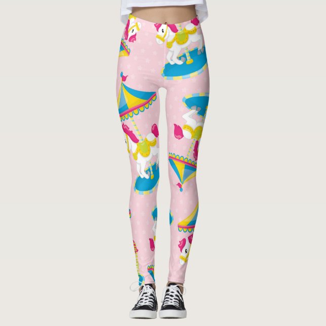 Carousel Dreams: Pink Pony & Pastel Leggings (Anverso)