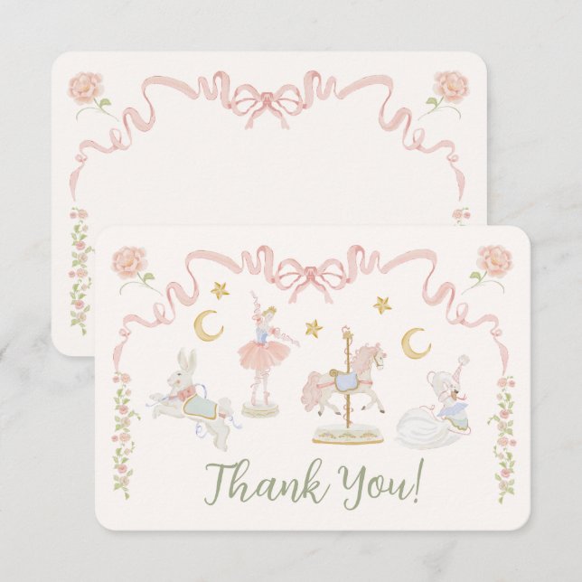 Carousel Merry-go-round Gracias Nota (Anverso / Reverso)