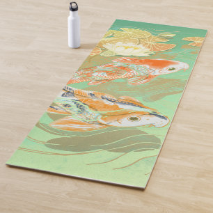 Carp Koi Fish Lily Pond Yoga Mat
