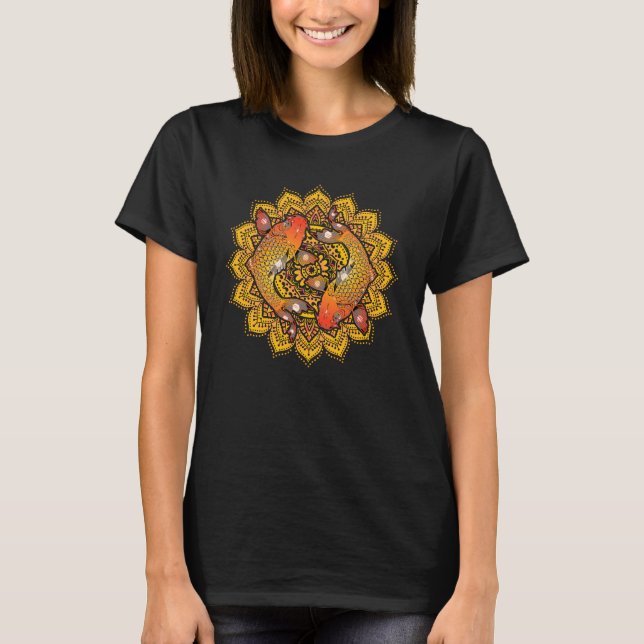 Carpa de Estanque Asiática - Camiseta Mandala 2 de (Anverso)
