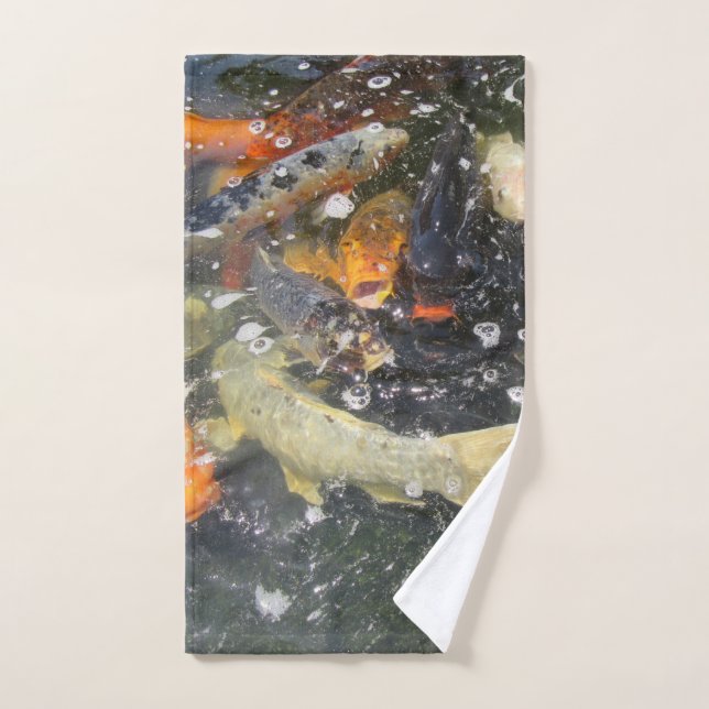 Carpa japonesa Koi Pescado Nadando (Toalla de mano)
