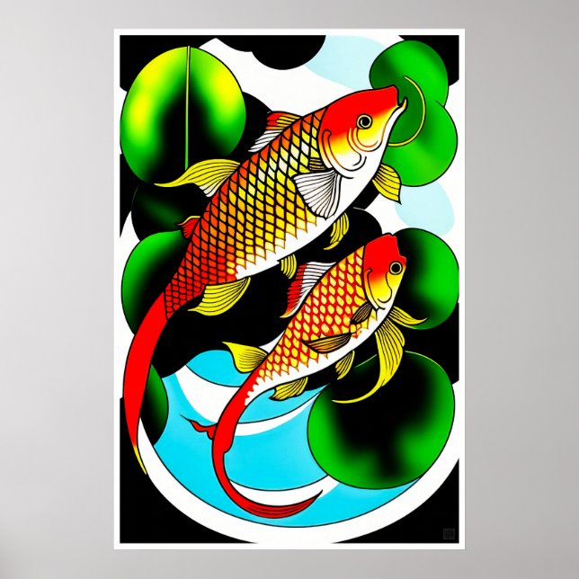 Carpa Koi - Impresión grande (Frente)
