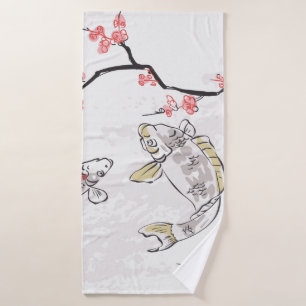 carpa koi pez naturaleza paisaje vista sketch illu