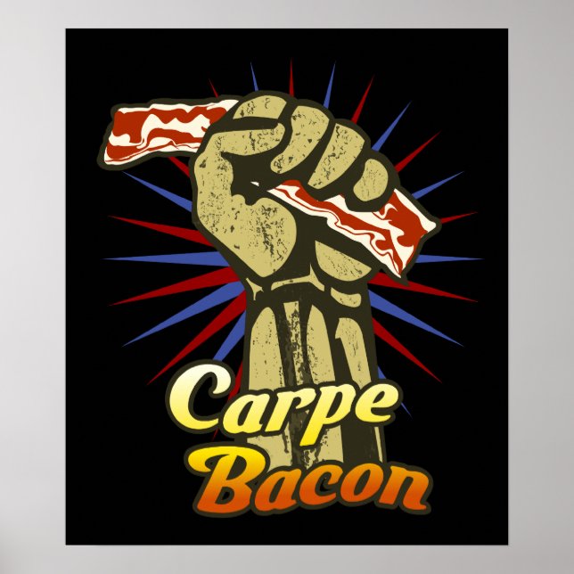 Carpe Bacon $24.95 Muro de Arte Gráfico (Frente)
