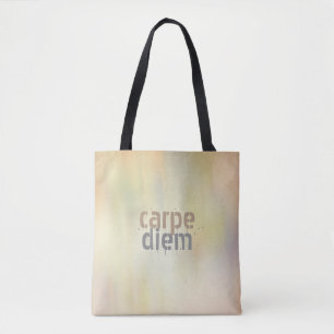 carpe diem cita toga bolsa color de agua pastel