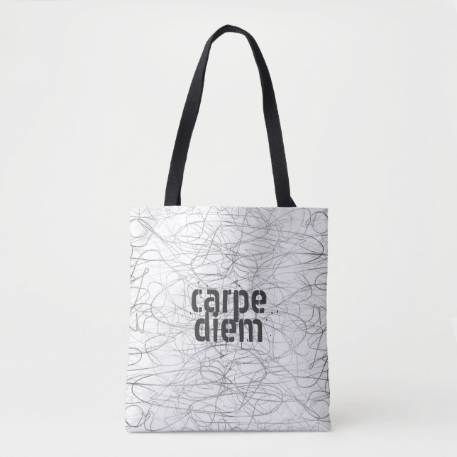 carpe diem cita tote bolsa diseño abstracto (Anverso)