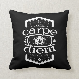 Carpe Diem - Cojín decorativo cuadrado - negro