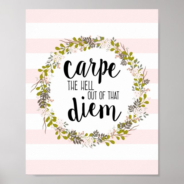 Carpe Diem Funny Cita Inspiradora Imprimir arte (Frente)