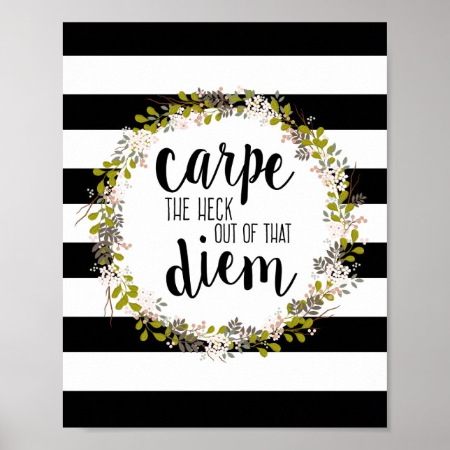 Carpe Diem Funny Cita Inspiradora Imprimir arte (Frente)
