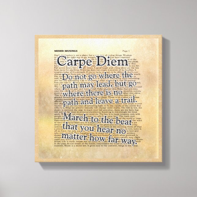 Carpe Diem y más — Imprimir arte de lienzo (Anverso)
