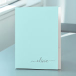 Carpeta Con Bolsillos Aqua Blue Verde azulado Moderno Script Monograma N<br><div class="desc">Aqua Blue Verde azulado Simple Script Monograma Nombre Pocket Folder. Esto hace que el dulce perfecto cumpleaños 16,  boda,  ducha de novia,  aniversario,  ducha de bebé o fiesta de soltera sea regalo para alguien que ama el lujo glam y los estilos de moda.</div>