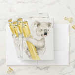 Carpeta Con Bolsillos Baby Koala | Cute y Furry<br><div class="desc">Esta acuarela tiene un oso de koala suave y peludo  | Por Melissa Wang</div>