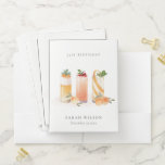 Carpeta Con Bolsillos Cute Fruit Cocktail Rubor Naranja de cualquier eda<br><div class="desc">Para cualquier personalización adicional o cualquier otro elemento que coincida,  no dude en ponerse en contacto conmigo en yellowfebstudio@gmail.com</div>