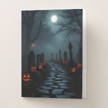 Eerie Graveyard Path Halloween Folder