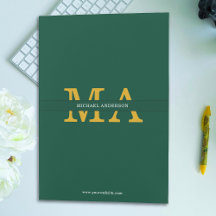 Elegante y elegante Monograma de oro verde Textos