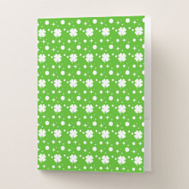 CARPETA CON BOLSILLOS GREEN WITH ROWS OF WHITE IRISH SHAMROCKS