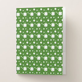 CARPETA CON BOLSILLOS GREEN WITH ROWS OF WHITE IRISH SHAMROCKS