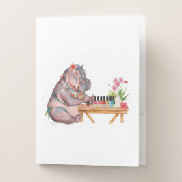 Carpeta Con Bolsillos Hippo in bikini is on the beach menecure