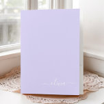 Carpeta Con Bolsillos Lavender Purple Modern Script Monograma Nombre Gir<br><div class="desc">Lavender Purple Simple y Moderno Script Monograma Nombre Carpeta de bolsillo. Esto hace que el dulce perfecto cumpleaños 16,  boda,  ducha de novia,  aniversario,  ducha de bebé o fiesta de soltera sea regalo para alguien que ama el lujo glam y los estilos de moda.</div>