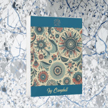 Logotipo de motivos florales de arte moderno perso