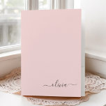 Carpeta Con Bolsillos Monograma de escritura moderna rosa y turbia de Ru<br><div class="desc">Carpeta de bolsillo del nombre del monograma del script moderno simple rosado y polvoriento de Rubor. Esto hace que el dulce perfecto cumpleaños 16,  boda,  ducha de novia,  aniversario,  ducha de bebé o fiesta de soltera sea regalo para alguien que ama el lujo glam y los estilos de moda.</div>