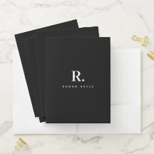 Monograma de punto negro blanco moderno minimalist