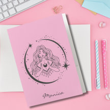 Mujer celestial, luna estrellas, boho, astronomía