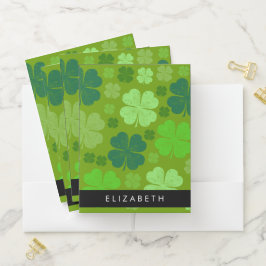 Carpeta Con Bolsillos Ropas verdes, Ropas suertudas, tu nombre