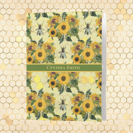 Carpeta Con Bolsillos Sunflower amarillo claro y Bee real