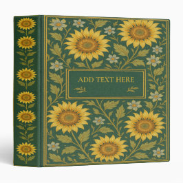 Carpeta de 3 anillas de libro de girasoles persona