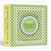Carpeta de 3 anillos verde a cuadros Recetas de Ma