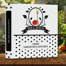Carpeta de anillas negra blanca moderna con lunare