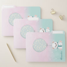 Carpeta de archivo de Escuela Cuate Bear Girly Wat