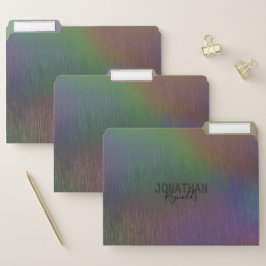 Carpeta de archivo de monograma holográfico modern