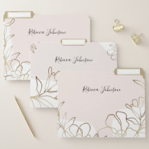 Carpeta de archivos personalizada Floral Rubor Pin