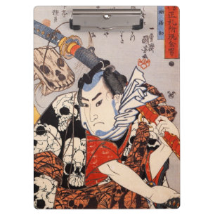 Carpeta De Pinza 猫の髑髏模様, modelo hecho de gatos, Ukiyo-e del cráneo