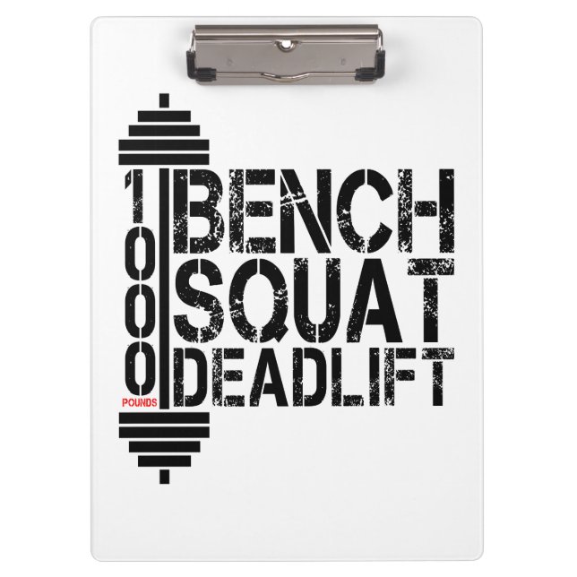 Carpeta De Pinza 1000 Lbs Squat Deadlift Powerlift Fitness (Anverso)